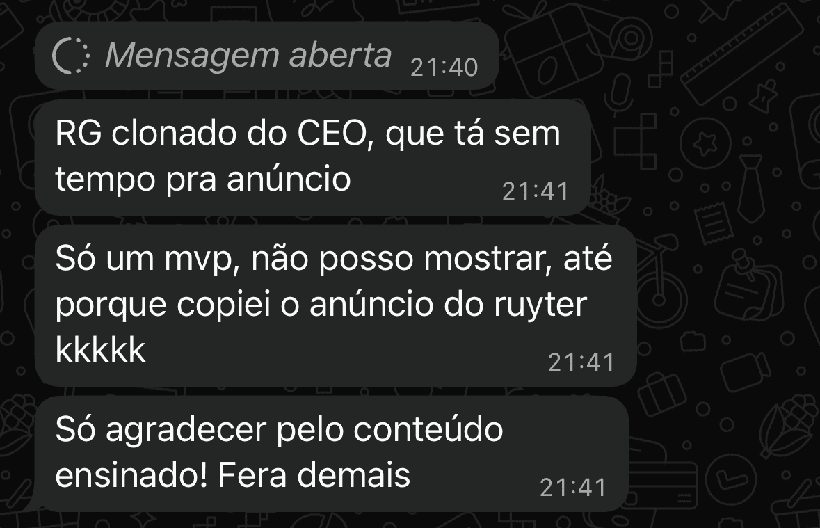 Depoimento de aluno