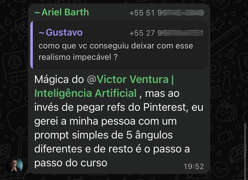 Depoimento de aluno