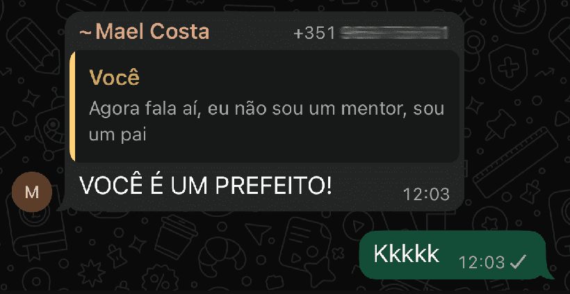 Depoimento de aluno